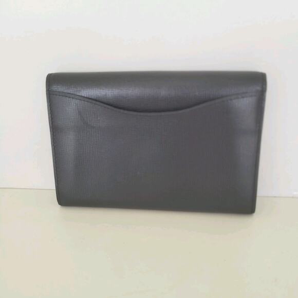 Christian Dior Vintage Leather Envelope Wallet Black Card Money Medium Designer - Picture 2 of 9
